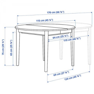 میز قابل گسترش ایکیا  115/170سانتی SKANSNÄS