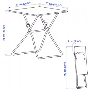 میز تاشو  67x67 سانتی  ایکیا GUNDE