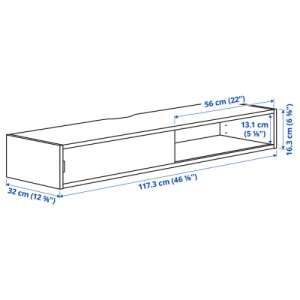 شلف دیواری ایکیا SPIKSMED سایز  117x32 سانتی