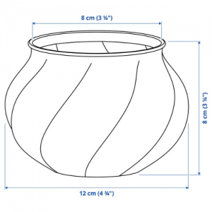 گلدان شیشه ای ایکیا VILJESTARK سایز 8 سانتی