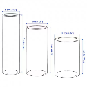 گلدان شیشه ای ایکیا CYLINDER ست 3 عددی