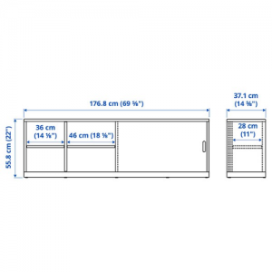 میز تلویزیون ایکیا TONSTAD سایز  177x37x56سانتی