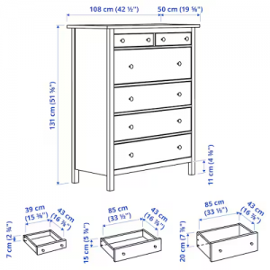 دراور 6 کشو  108x131 سانتی  ایکیا HEMNES