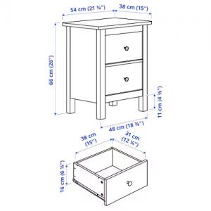 دراور 2 کشو 54x66 سانتی  ایکیا HEMNES