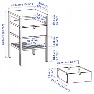 میز کنار تخت کشو دار ایکیا 40x40 سانتی NORDKISA