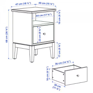 میز کنار تخت کشو دار 47x40 سانتی IDANÄS