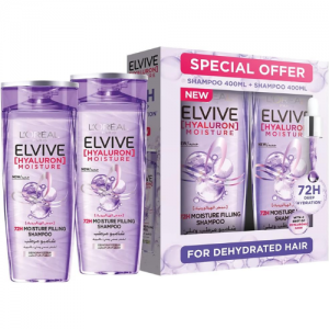 L’Oréal Paris Elvive Hyaluron Moisture Shampoo 400ml Twin Pack