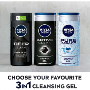 NIVEA MEN 3in1 Shower Gel Body Wash 2x500ml