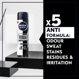 NIVEA MEN Antiperspirant Spray for Men, Black & White 2x150ml