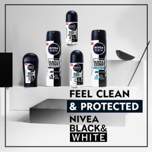 NIVEA MEN Antiperspirant Spray for Men, Black & White 2x150ml