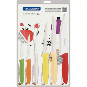 Tramontina Plenus 6 Pieces Knife Set with Stainless Steel Blade and Multicolor