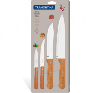 Tramontina 4 Piece Knives Set - Stainless Steel Professional Chef Knives