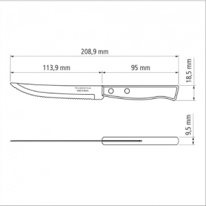 Tramontina Tradicional 2 Pieces 5 Inches Steak Knife Set with Stainless Steel