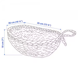 سبد نگهداری ‌حصیری 26x35x18 سانتی ایکیا HÖKRUBBA