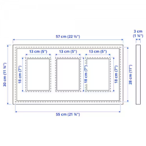 قاب عکس کلاژ 3 قسمتی ایکیا RÖDALM سایز 55x28 سانتی
