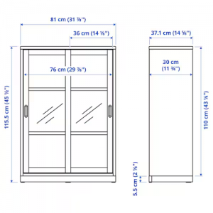 کابینت با درب های کشویی 81x37x116 سانتی ایکیا TONSTAD