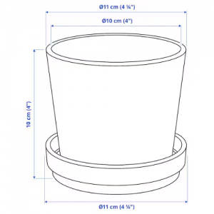 گلدان با زیرگلدانی ایکیا KLOTLÖNN سایز 9 سانتی