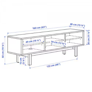 میز تلویزیون ایکیا STOCKHOLM سایز 160x40x50 سانتی