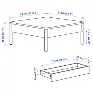 میز جلو مبلی کشو دار 84x82 سانتی TONSTAD