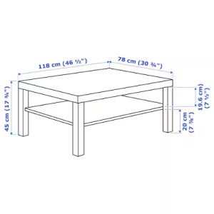 میز جلو مبلی 118x78 سانتی LACK