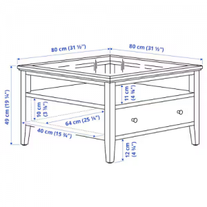 میز جلو مبلی کشو دار 80x80 سانتی ایکیا  IDANÄS