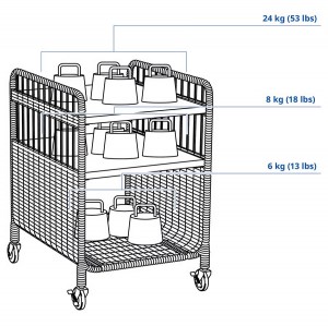میز چرخ‌دار حصیری ایکیا FRYKSAS سایز 37x53 سانتی‌متر