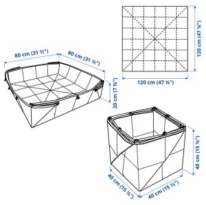 باکس نظم‌دهنده تاشو گرجسیمویس ایکیا مدل GREJSIMOJS بژ