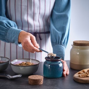 شیشه درب‌دار ایکیا BRUGDHAJ آبی 0.3 لیتر - نگهداری شیک و کاربردی