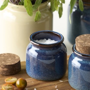 شیشه درب‌دار ایکیا BRUGDHAJ آبی 0.3 لیتر - نگهداری شیک و کاربردی