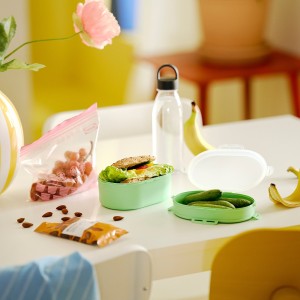 لانچ باکس استکبل ایکیا UTBJUDA سبز روشن - ظرف غذای دو طبقه