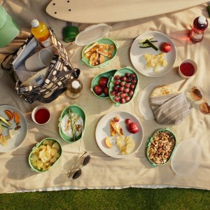 لانچ باکس استکبل ایکیا UTBJUDA سبز روشن - ظرف غذای دو طبقه