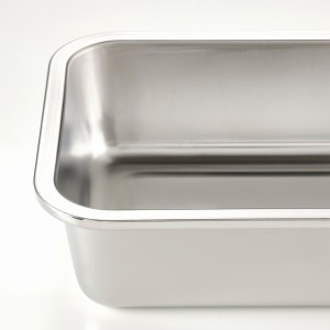 ظرف غذای درب‌دار استیل ایکیا IKEA 365+ مدل مربع 600 میلی‌لیتر