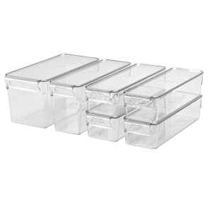 ست 6 عددی جعبه نگهداری مواد غذایی و سبزیجات ایکیا KLIPPKAKTUS شفاف برای یخچال