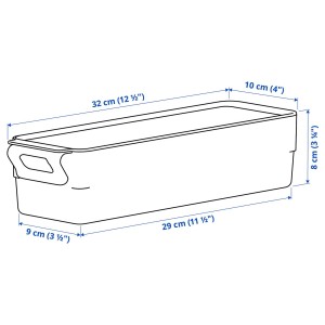باکس نظم‌دهنده شفاف یخچال ایکیا KLIPPKAKTUS - ابعاد 32x10x8 سانتی‌متر