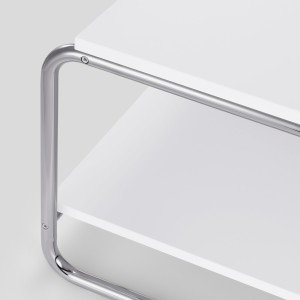 میز کناری ایکیا مدل BAGGBODA سفید با ابعاد 71x50 سانتی‌متر