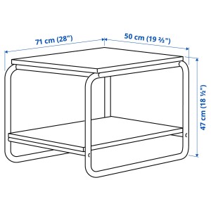 میز کناری ایکیا مدل BAGGBODA سفید با ابعاد 71x50 سانتی‌متر