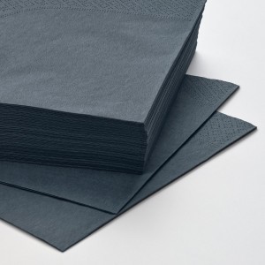 دستمال سفره کاغذی FANTASTISK ایکیا، خاکستری تیره، ابعاد 24x24 سانتی‌متر