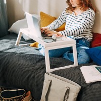 میز سینی تخت‌خواب تاشو ایکیا مدل KLIPSK سفید