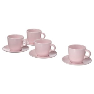 فنجان با نعلبکی 0.25 لیتری ایکیا FARGKLAR سرامیکی 4 عددی