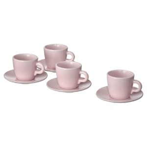 فنجان با نعلبکی 0.07 لیتری ایکیا FARGKLAR سرامیکی 4 عددی