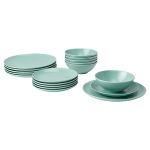 سرویس 18 پارچه ایکیا FARGKLAR فیروزه ای روشن