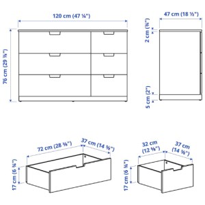 دراور 6 کشو 120 سانتی ایکیا NORDLI