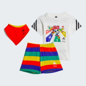 ست پیراهن شورت پیش بند آدیداس میکی موس بچه‌گانه