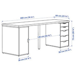 میز کمد دار 200 در 60 سانتی ایکیا LAGKAPTEN / ALEX