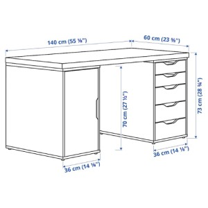 میز کمد دار 140 در 60 سانتی ایکیا LAGKAPTEN / ALEX