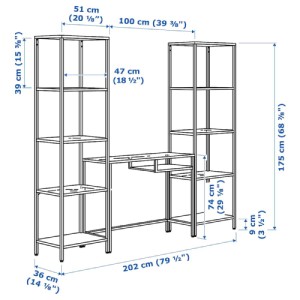 میز لپتاپ ایکیا VITTSJO قفسه دار