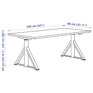 میز نشسته/ایستاده ایکیا IDASEN سایز 160 در 80