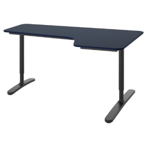 میز کار L سمت راست ایکیا BEKANT سایز 160 در 110