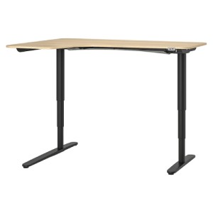 میز نشسته/ایستاده L چپ ایکیا BEKANT سایز 160 در 110