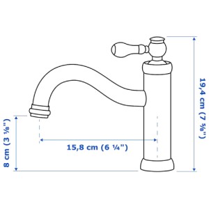 شیر میکسر روشویی ایکیا HAMNSKAR سایز 19 سانتی